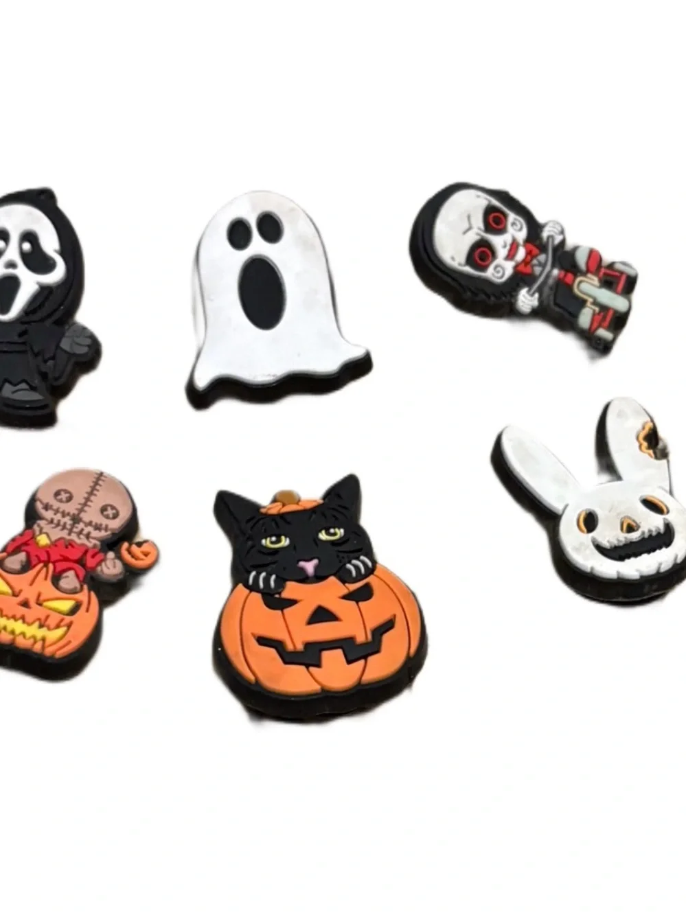 Halloween Kids Shoe Charms - Black, White & Orange Spooky Pack